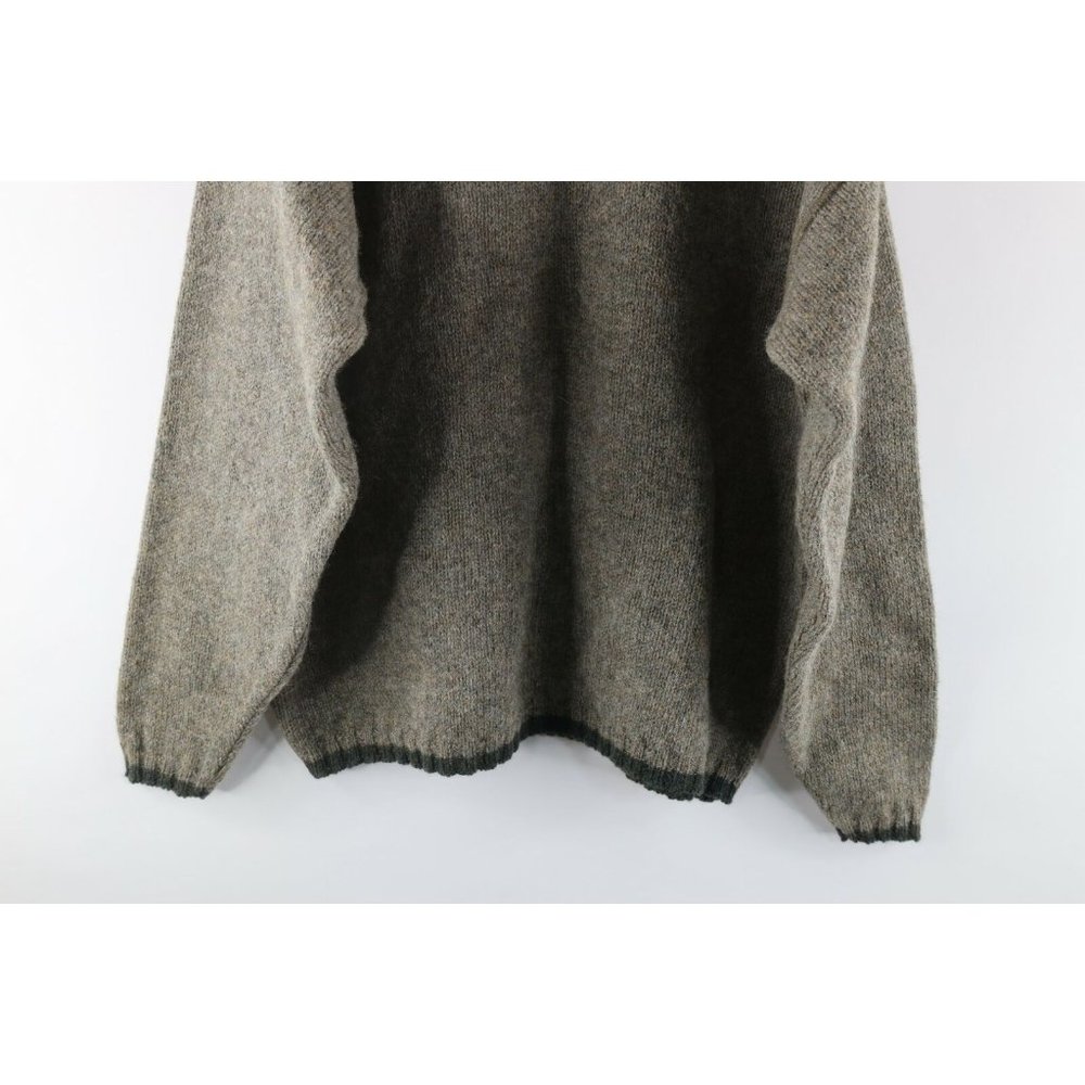 Vintage 90s Woolrich Mens Large Wool Knit Crewneck Dad Sweater Heather Green USA - Picture 8 of 8